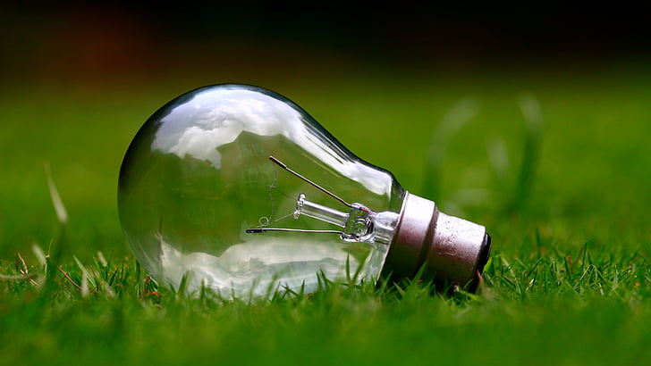 light bulb on grass field during daytime