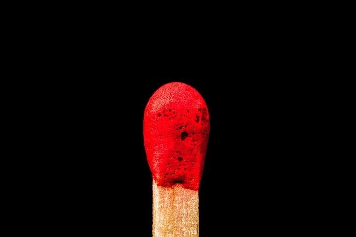 red and brown matchstick