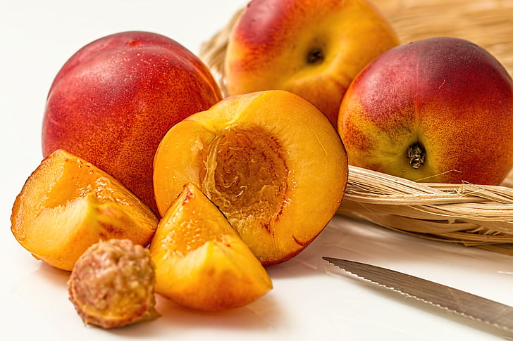 sliced peach fruit