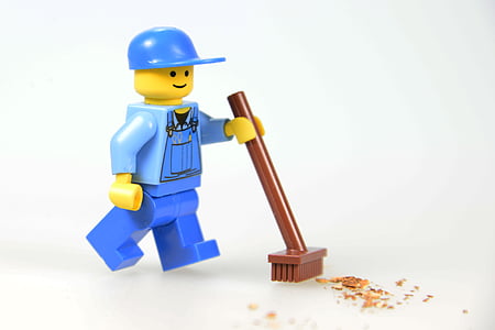 LEGO utility man minifig in white background