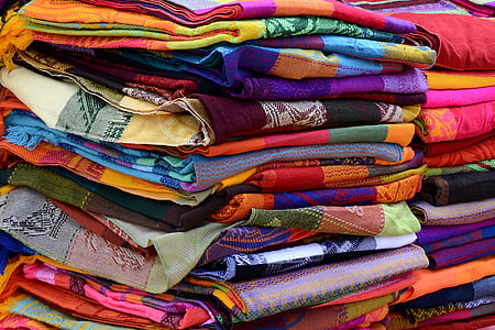 folded assorted-color textile lot