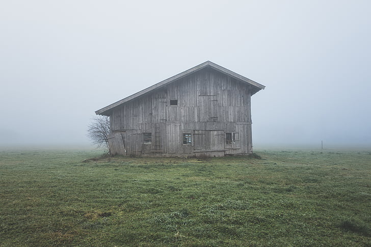 grey wooden barn