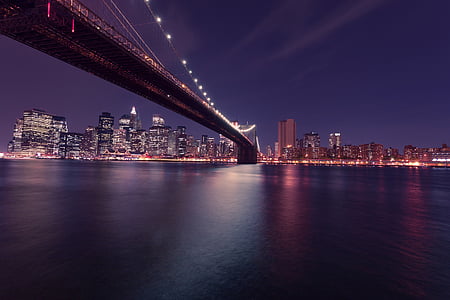 Brooklyn Bridge at night time