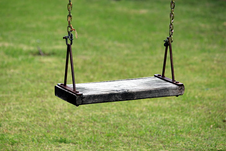 gray wooden swing