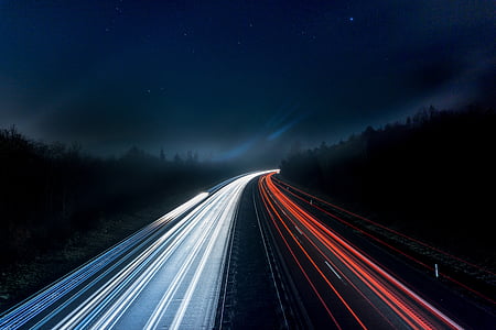 long exposure photography of traffic