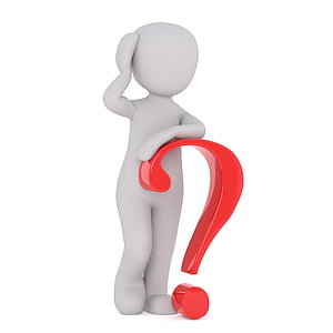Royalty Free Photo Man Wearing Orange Suit Mopping Question Mark 