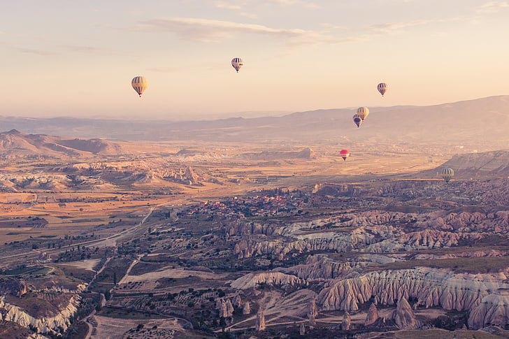aerial photography of hot air balloons during daytime