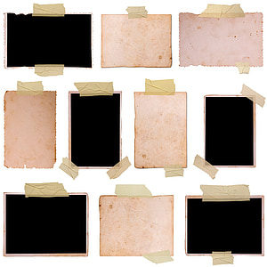 beige and black papers collage