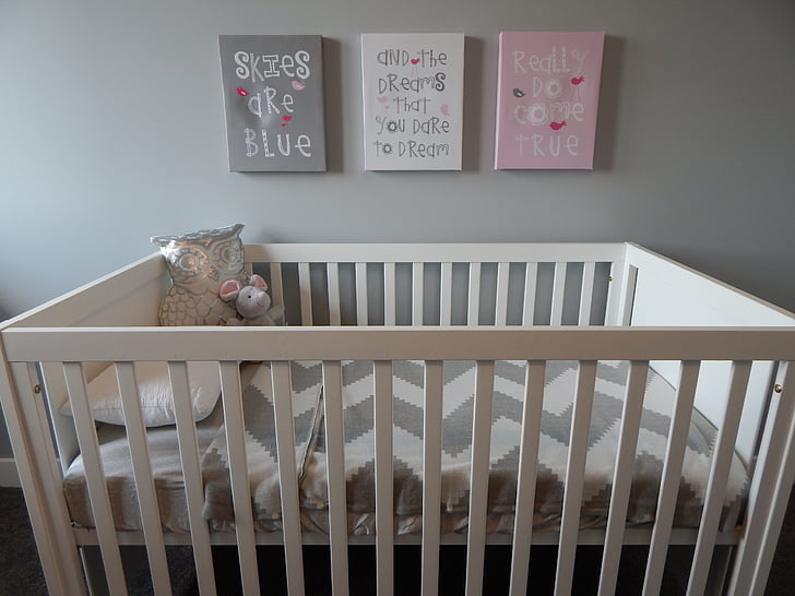 baby's white wooden crib