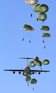 people with released parachutes in the air