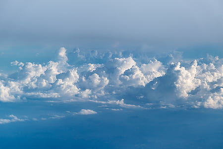 bird's eye view of white clouds