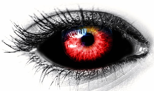 selective color red eye