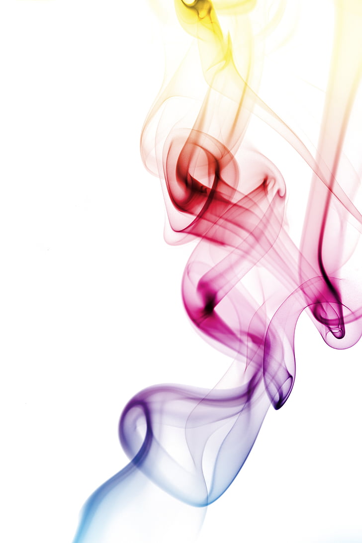 red, blue, and purple smoke illustration