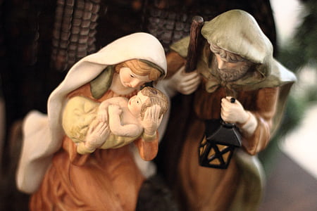 Joseph, Baby Jesus, and Mama Mary statue