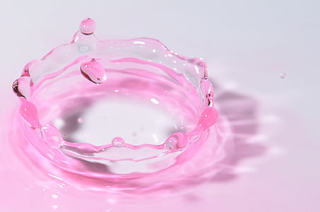 pink liquid droplets