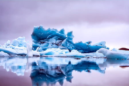shallow focus photography ice berg