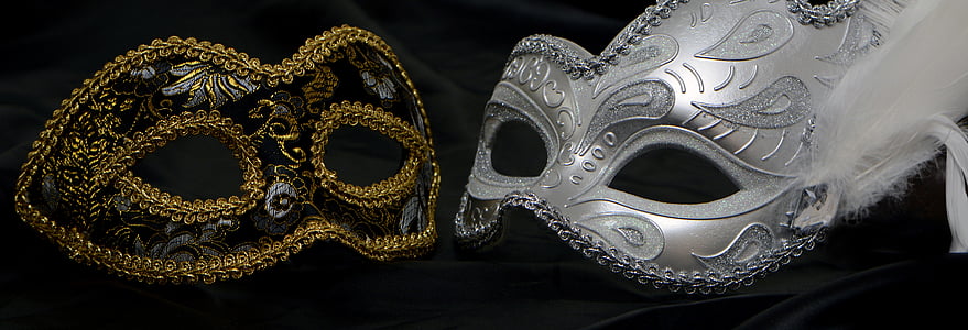 silver and black masquerade masks