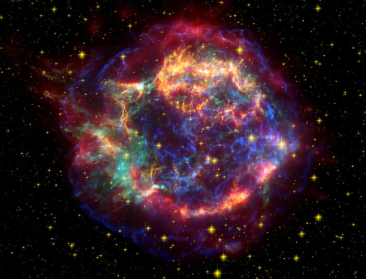 photo of red and blue nebula