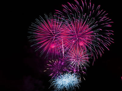 purple and white fireworks