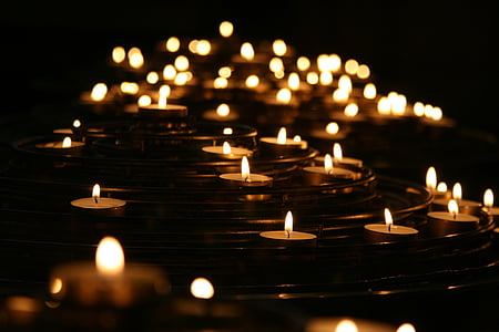 macro photography of tealight candles