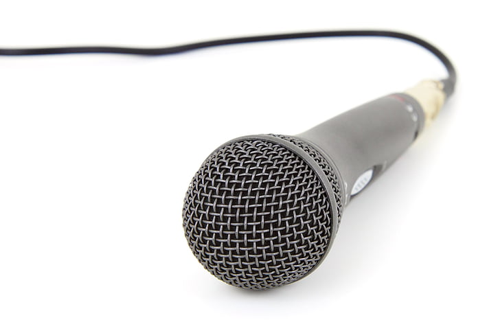 black Microphone on white surface