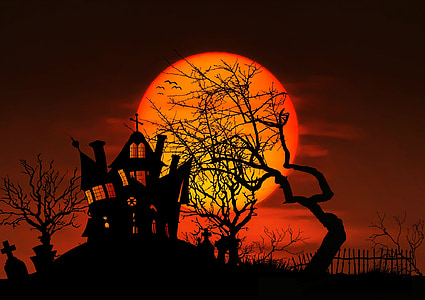 haunted house illustration