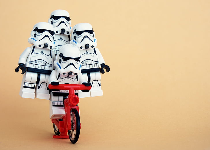 Storm Troopers riding bike illustration