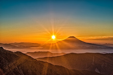 mountains during sunrise photo