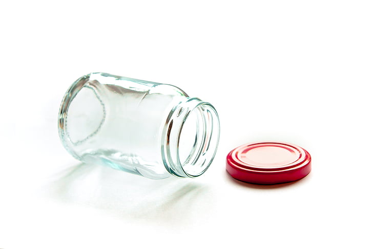 Royalty-Free photo: Clear glass jar with lid