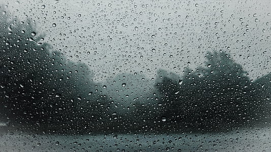 windshield with raindrops