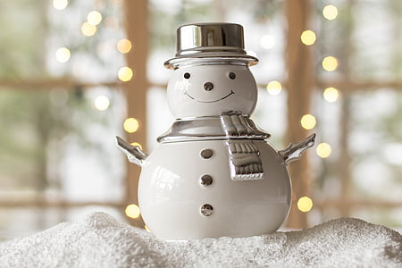 snowman ceramic figurine