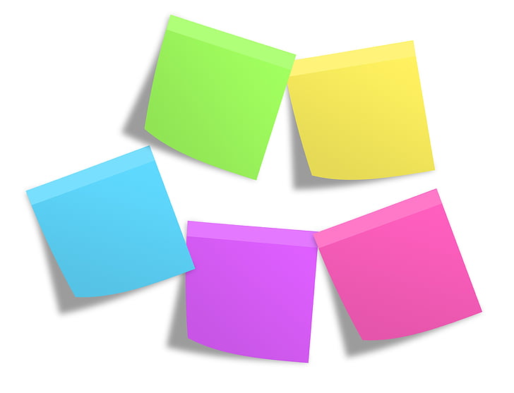 five assorted-color square tiles graphics