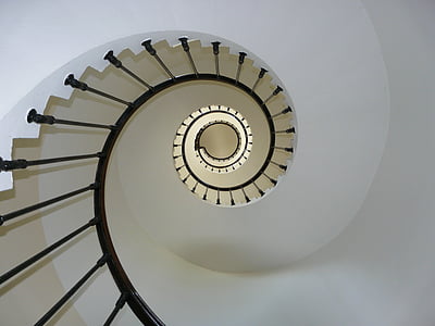 curved black stairs
