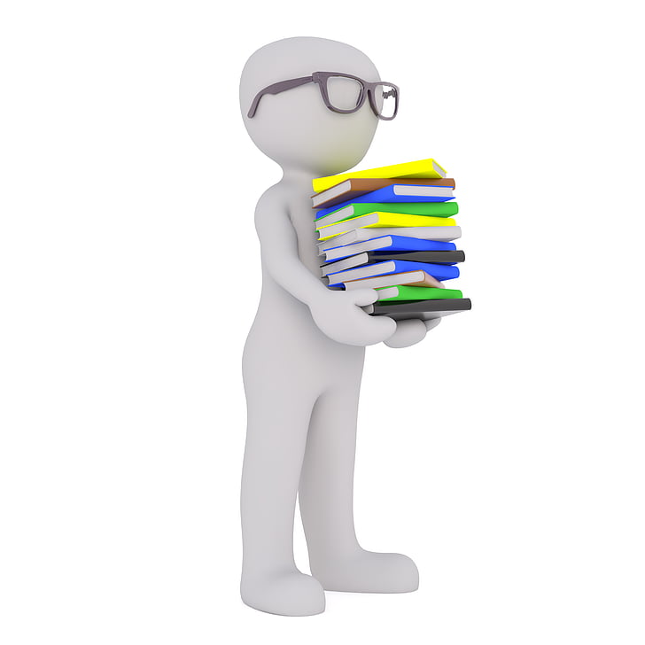 illustration of man carrying books