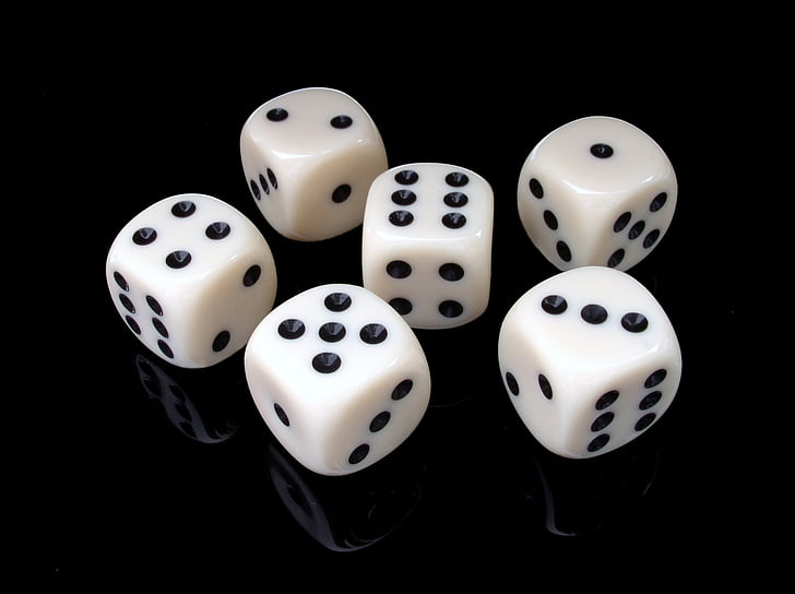 six white dice
