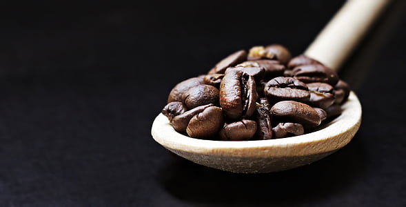 selective focus of coffee beans