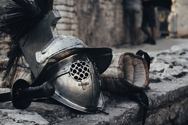 photo of gladiator helmet