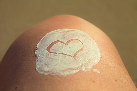 white lotion with heart drawn
