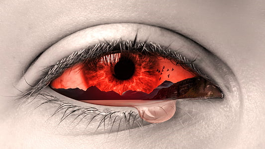 red eye with tears photo
