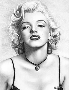Marilyn Monroe pencil sketch art