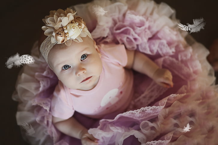 baby in pink tutu dress