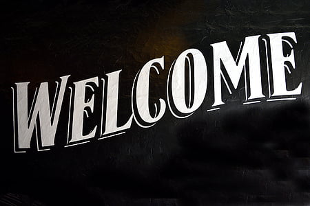 Welcome text illustration