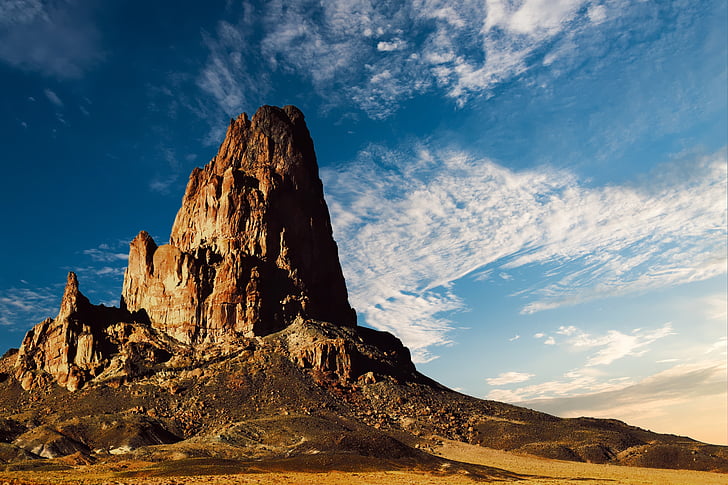 landscape photography of rock formation