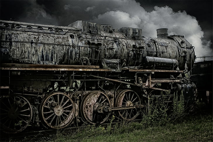 gray train selective photography
