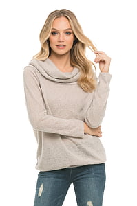 women's gray pullover hoodie and gray denim bottoms