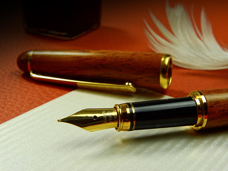brown fountain pen