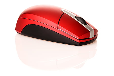red and black computer mouse