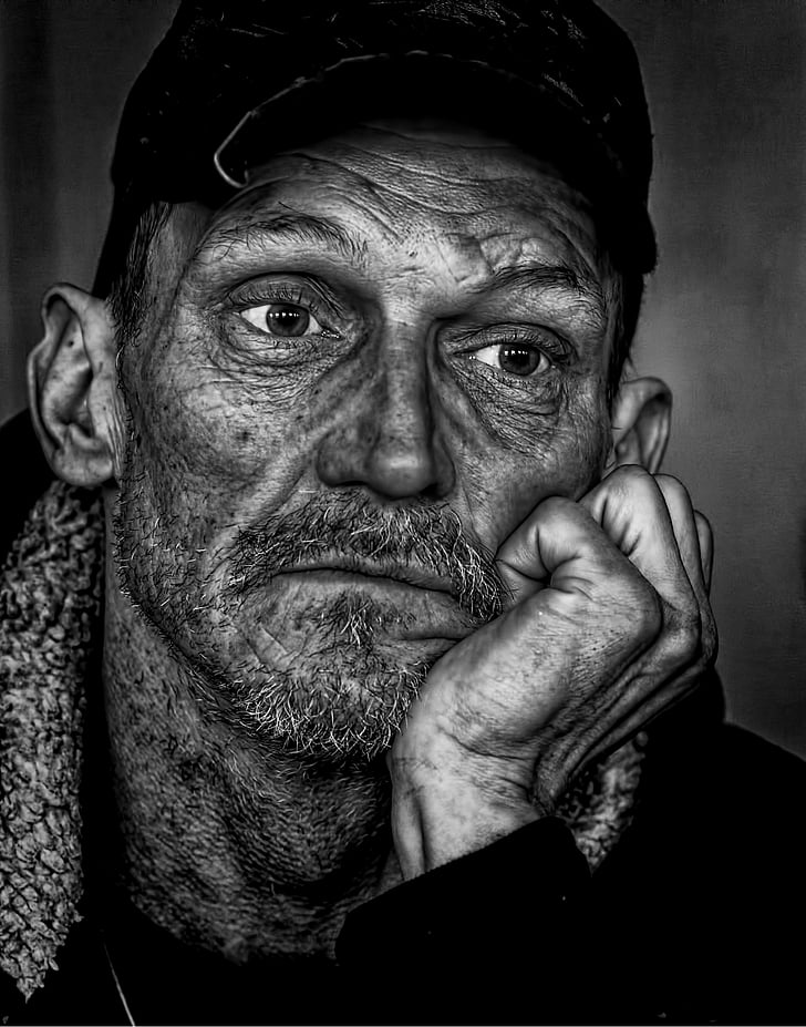 portrait artwork of man wearing hat