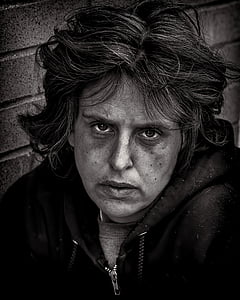 grayscale photo of man