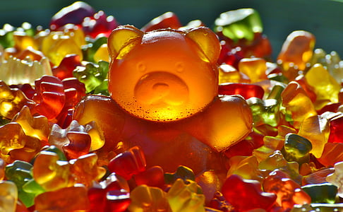 assorted-color gummy bears